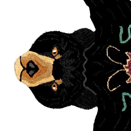 Handmade Black Rug Woolen Tufted Bear Rug